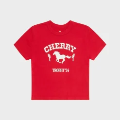 Cherry Women'S-Trophy Baby Tee (Red)
