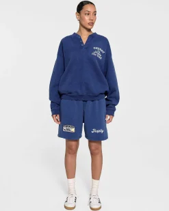 Cherry Sweatshirts-Trophy Henley Crewneck (Royal)