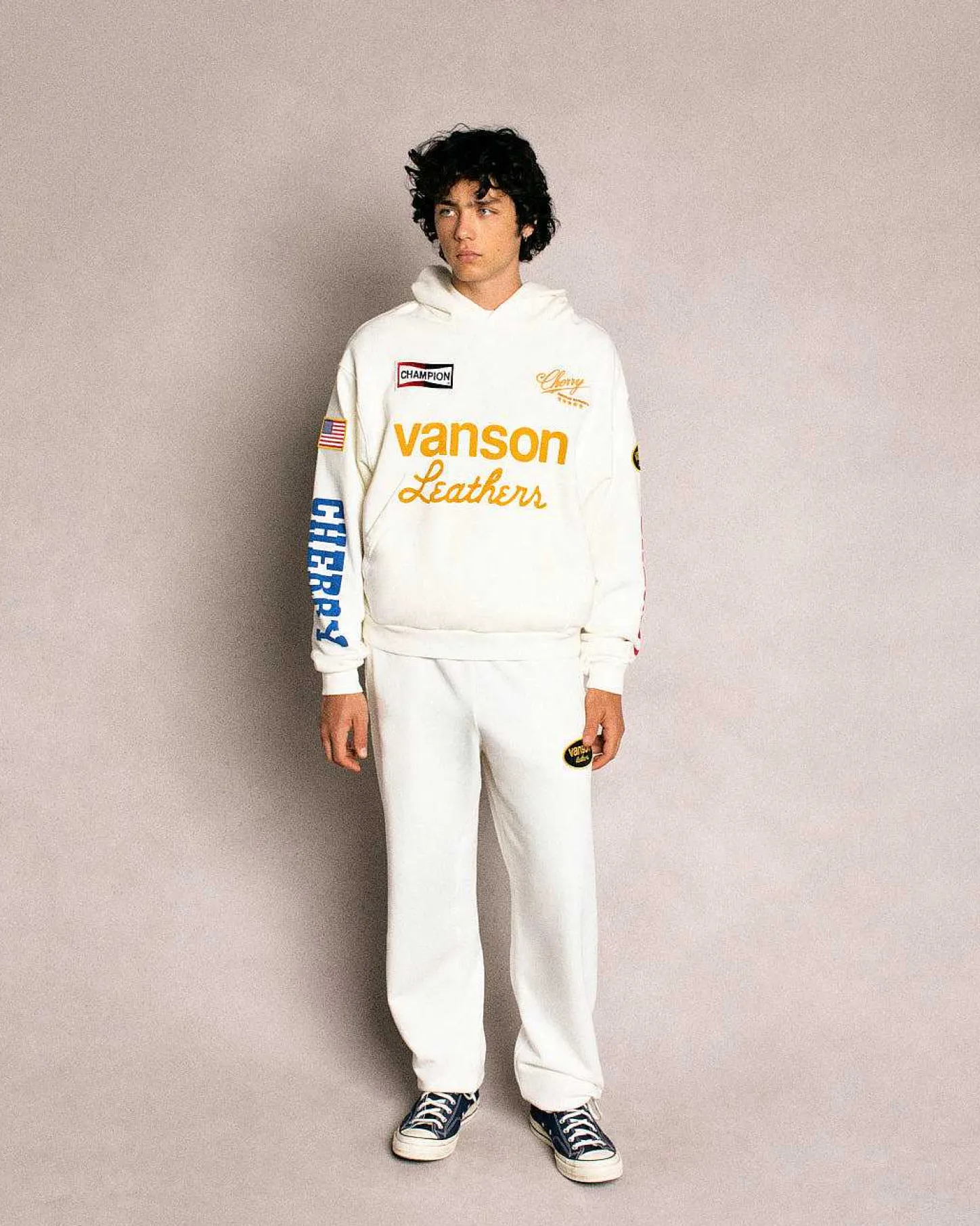 Cherry Sweatshirts-Vanson Hoodie (Vintage White)