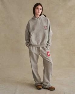 Cherry Sweatpants-Western Athletic Parachute Sweatpants (Heather Grey)