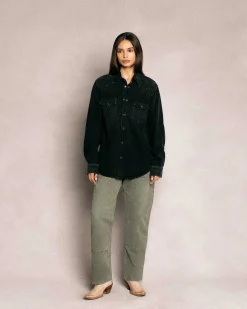 Cherry Shirting-Western Snap Shirt (Black)