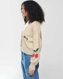 Cherry Women'S-Womens Stables Cardigan (Heather Oat)