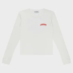 Cherry Women'S-Women'S Thermal Long Sleeve Tee (White)