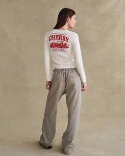 Cherry Women'S-Women'S Thermal Long Sleeve Tee (White)