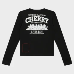 Cherry Women'S-Women'S Thermal Long Sleeve Tee (Black)